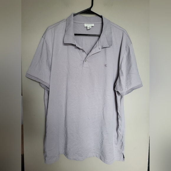 NWOT Calvin Klein Jeans Men's Polo in Light Gray, Size Large - Picture 2 of 5